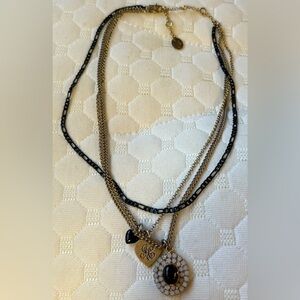 Crown Gold and Black Necklace